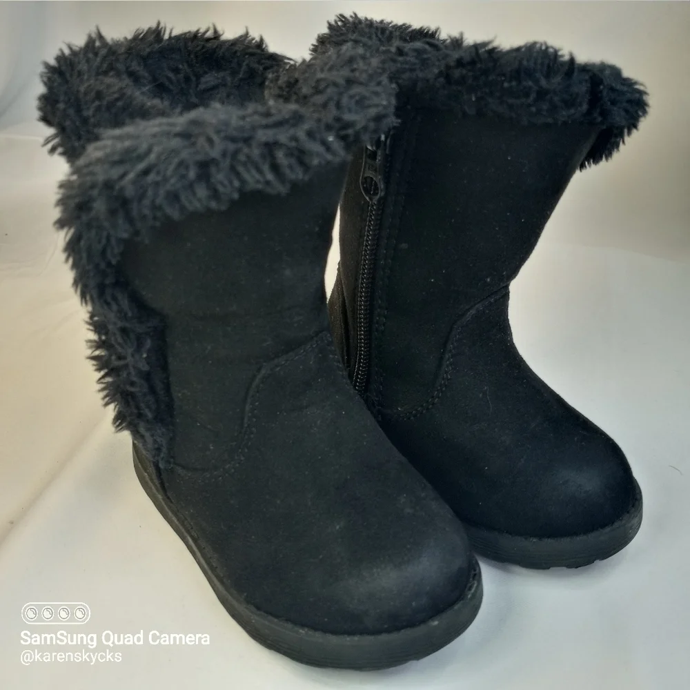 Cat & Jack Black Boots Kids Size 5